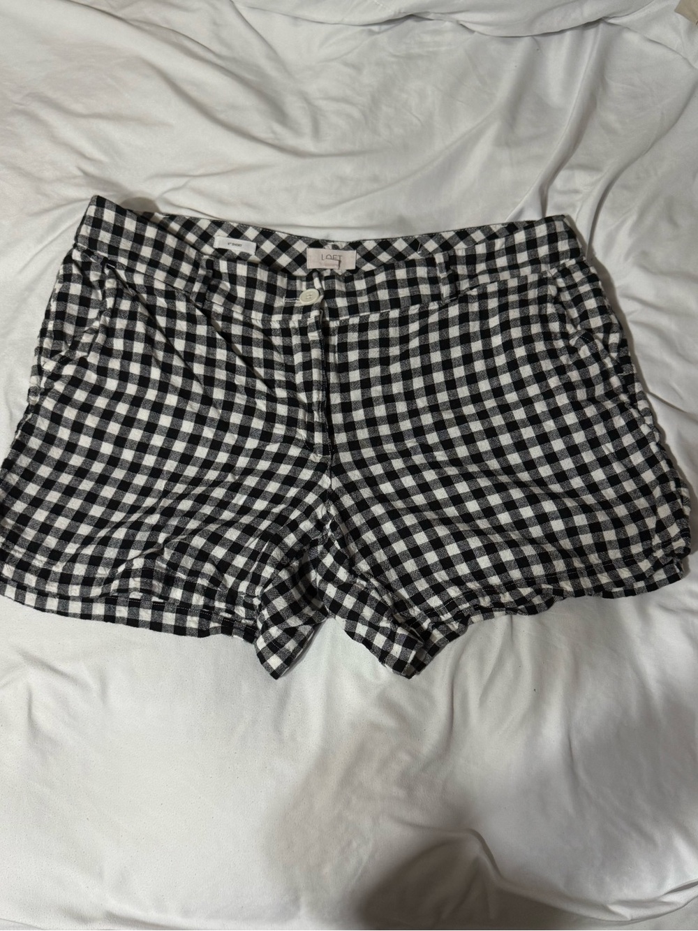 LOFT Black & White Gingham Women's Shorts